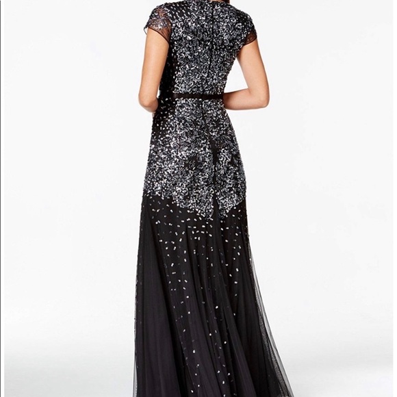 Adrianna Papell Plus size beaded cap sleeves gown - Picture 7 of 13